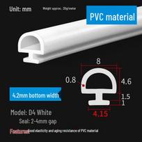 Aluminum Alloy Window & Door Sealing Strip Type 50 - Windproof, Soundproof, Waterproof, Insulating Rubber Strip