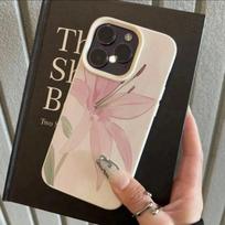 Aesthetic Lily Flower Imitation Leather Phone Case for iPhone 16 E 15 14 Plus 13 12 11 Pro Max XS Max XR XS X Silicone Cover iPhone X XS balta