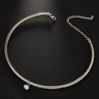 Elegant Crystal Pendant Gold Plated Choker Necklace Women Dainty Elegant Adjustable Collar Necklace Party Body Jewelry