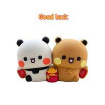 Bubu Cute And Dudu Figurines Good Luck Decorations Get Rich Yier Panda Bear Accessories Home Decor Cute Kawaii Car Nterior Ornaments