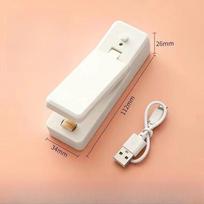 Mini Bag Sealer 2 in 1 Rechargeable Portable Bag Vacuum Heat Sealer&Cutter for Plastic Snack PVC Bags Outdoor Picnic Campaign balta