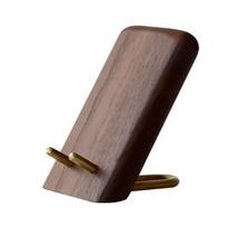 Wooden Lazy Phone Stand Black Walnut Convenient Charging Smartphone Support Bracket Vintage Multifunction Desktop Phone Holder ruda