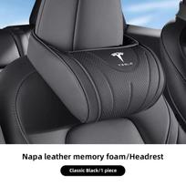 For Tesla Model 3 / Y Juniper Car Headrest Lumbar Support Memory Foam Car Rest Neck Pillow Seat Cushion Cover Car Accessories