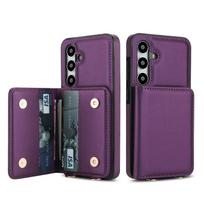 Case for Samsung Galaxy A56 A36 A26 A16 A35 A55 A15 A54 A73 A52,Wallet Case with[6 Card Holders][RFID Blocking] Magnetic Closure For Galaxy A51 4G tamsiai violetine spalva