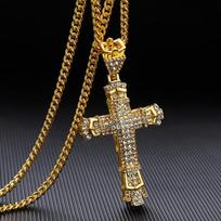 Retro Cross Men's Hip Hop Pendant Necklace 60CM(Necklace Long)