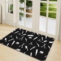 Vintage Barber Shop Themed Doormat Non-Slip, Suitable for Living Room, Bedroom, Entrance - Washable Home Decor Welcome Mat 40cm x 60cm