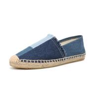 SHOEHAUL   Espadrilles Women's Shoes Luxury Denim PATCHWORK  Flat Platform  Stylish and Trendy Footwear for Fashion-Forward Females 35