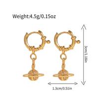 GEMCHIC Women's Saturn Planet Drop Earrings with Cubic Zirconia, Gold Silver Hoop Dangle Earrings for Women