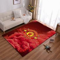 Red Manchester United Logo Carpet Football Fan Home Decor Rug  Suitable for use as an anti-slip for living room bedroom sofas 60x90cm( 23x35in ) brown