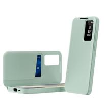 Odinis telefono dėklas su langeliu kortelėms Samsung S25 Edge S24 S26 Ultra S23 S22 Plus A55 A56 A17 Piniginė Apsauginis dangtelis Galaxy A16 žalia