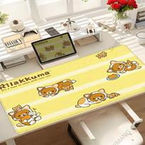 Rilakkuma XXL PU Leather Desk Mat  Stitched NonSlip Mouse Pad for Dorm Kawaii Girls Bedroom Keyboard Decor 800x400x2mm