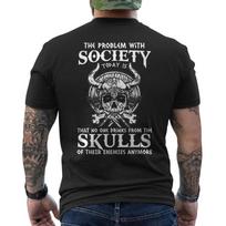 Viking Nordic Valhalla Odin Funny Society Problem Today Retro ON BACK T-Shirt Unisex T-Shirt XXXL
