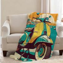 Antklodė Pledas Super Jauki Pliaušinė V-VespaS-ES Šaunus Svetainės Sofa Kėdė Vaikiška Italija Gimtadienio Dovana 75X95CM yellow