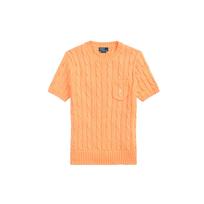 Polo Ralph Lauren SS23 Vienspalvis Storas Mezgimo Medvilninis Slim Fit Megztinis Moteriškas megztinis Oranžinis WMPOSWENC020579-800 XS orange