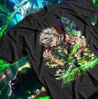 Sanemi Shinazugawa T-shirt Wind Hashira Demon Killer Horror Anime Summer New Retro Fashion Men and Women Streetwear S