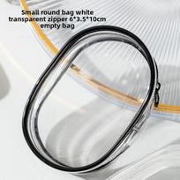 Winding Portable Travel Earphone Storage Box has a hook skaidri juoda spalva