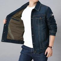 Men's Vintage Denim Jacket Winter Denim Jacket Lined Thickened Windproof Jacket 5XL