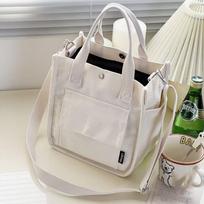 3D Multi-Pocket Canvas Tote Bag: Stylish, Versatile Messenger & Lunch Box Bag KTY balta