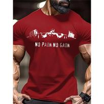 New Men's Fitness T-Shirt Fierce Gym Sports Short-Sleeved Top Quick-Dry Round Neck T-Shirt Fitness Competition Training Clothes S ruda