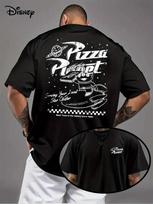 Disney Official Pizza Planet Retro Alien Spaceship Pattern T-shirt - Men Women Adult Casual Round Neck Cotton Short Sleeved Top XL
