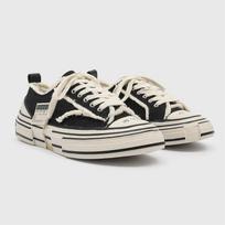 Cowhide version men's and women's canvas shoes women's color matching thick baseplate shoes retro casual shoes 35 juoda