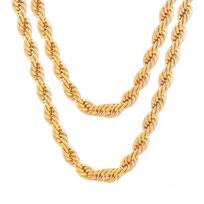 Noble 45-60cm 18K Gold 4mm Round Rope Chain Necklace for Women Man Fashion Wedding Party Charm Jewelry Y22438YY-