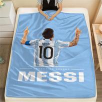 1PC Messi Print Flannel Blanket, High quality All Seasons, Home Decor, Warmth and Comfort, Perfect for Christmas Gifts 80cm x 120cm