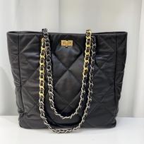 2023 New 22B Black Gold Tote Bag Large Capacity Sheepskin Rhombus Chain One Shoulder Underarm Leather Women's Bag 31cm
