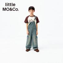 Little MO&Co. Kids' Fashion Denim Overalls 120 džinsinio mėlyna spalva