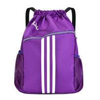 Unisex Drawstring Gym Backpack violetinė