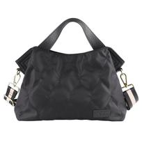 Lizdays Women's 2-Way Nylon Tote Bag, Lightweight, Water-Repellent, Shoulder Bag, B5 (Black)