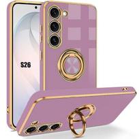 Coque pour Samsung Galaxy S26, Protection Silicone Antichoc Souple avec Anneau Rotatif - Violet violetinė