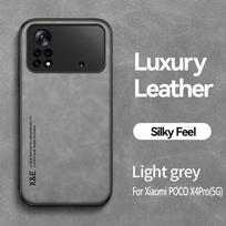 For Xiaomi Poco X4 Pro 5G Case Car Magnetic Holder Leather Phone Case For PocoX4Pro Poko Little X 4 Pro Soft Silicone Back Cover For Poco X4 Pro šviesiai pilka spalva