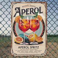 Room Decor  Aperol Vintage Metal Tin Sign  Aluminum Wall Art Poster Retro Style Cocktail Advertisement Waterproof Dustproof 20x30cm（7.8x11.8inch）