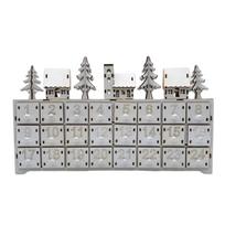 Wood Advent Calendar with 24 Storage Drawers LED Lighted Desktop Decoration Creative Holiday Gift for Children Kids 1