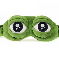 Funny Creative Pepe The Frog 3D Eye Mask Cover Cartoon Soft Plush Sleeping Mask Green Cute Eyeshade Blindfold Gift Women Girls