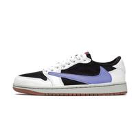 Travis Scott x Jordan Air Jordan 1 Cushioning Slip-Resistant Abrasion-Resistant Low-Top Vintage Basketball Sho DZ4137-700(Team-)-Random packaging bags 35.5