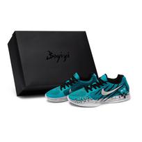 Nike Ja Morant 2 Basketball Shoes Men's Low Top Black/Blue/Silver HQ1760-400(Team80-S-BOX) 44
