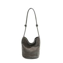 Exquisite Women's Retro Suede Commuter Tote - High-End Frosted Cowhide Bucket Bag