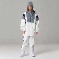 Unisex Hip Hop Style Waterproof & Windproof Snowboard Suit Set XXL white