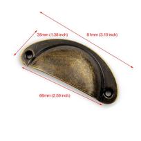 NAIERDI 10PCS Antique Shell Handles Metal Drawer Cabinet Door Handle Furniture Retro Pulls antikvarinės bronzos spalvos
