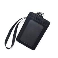Custom Name ID Badge Card Holder Luxury Leather Business Men Work Neck Strap Cardholder DIY Initials Women Office Card Case juoda