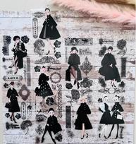 1 loop PET washi tape collection Elegance/Desert Rose Brew/Crackle & Comfort Masking stickers 100cm loop sample