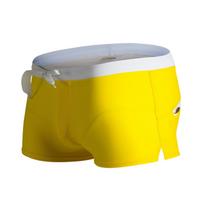 Men's Quick-Dry Swim Trunks with Drawstring Waist, Comfortable Fit, Stylish Design, Perfect for Beach or Pool M geltona