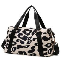 Large Capacity Gym Bag Leopard Print Shoulder Bag Spacious Handbag  Fitness Sports juoda