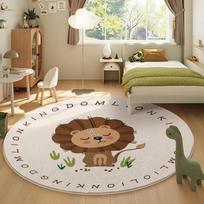 Cartoon Style Living Room Decoration Carpet Fluffy Soft Lounge Rug Thick Anti-slip Bedside Floor Mat Cute Round Rugs for Bedroom 80cmx80cm