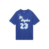 Nike Classic Edition Los Angeles Lakers LeBron James No. 23 Basketball Round Neck Short Sleeve Blue Men's CT9915-495 M