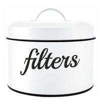 Coffee Filter Holder, Enamel Basket Coffee Filter Storage Container with Lid, Coffee Bar Counter Decor Accessories balta