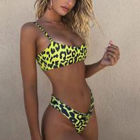Leopard Bikinis Women Swimwear Push Up Swimsuit Female Micro Sexy Bikini Set Thong Bathing Suit KTY S žalia