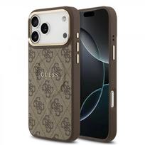 Dėklas Guess PU Leather 4G Gold Frame MagSafe Apple iPhone 17 Pro Max rudas